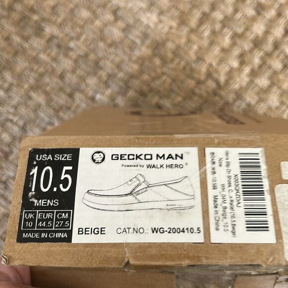 Gecko man Men's Supportive Pain Relief Slip-Ons, Beige, Size 10.5, NWT Display - Picture 10 of 10